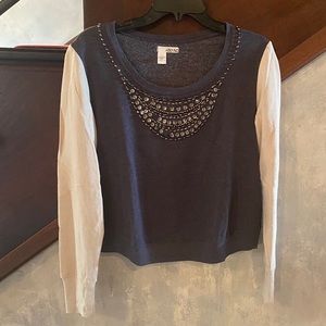 Sweater with silver embellishments